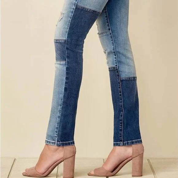 Distressed Patchwork Jeans - Picture 5 of 8